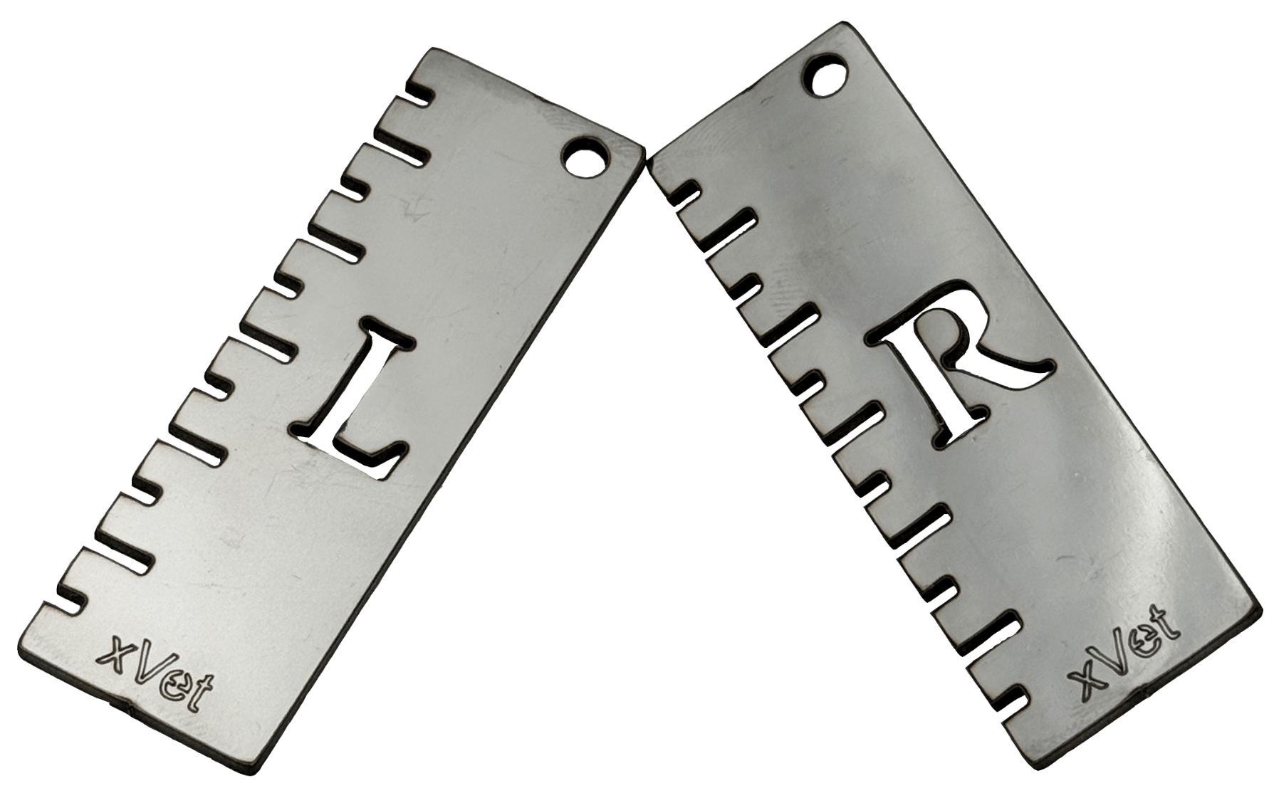 Рентгеновские стальные маркеры L и R с линейкой, комплект 2 шт.